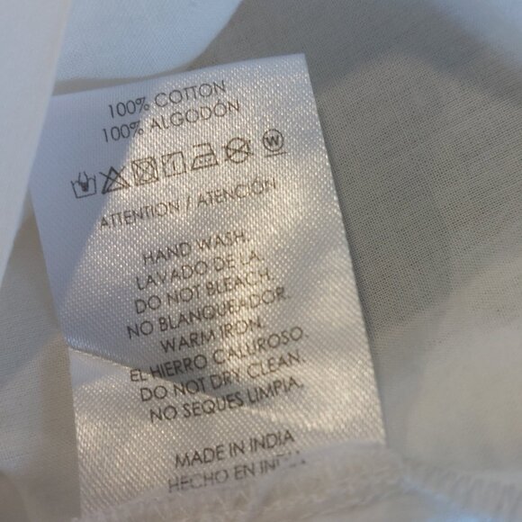 FILLEL Women's White Blouse w/3/4 Embroidered Design Puff Sleeves - Sze Large - Picture 12 of 12